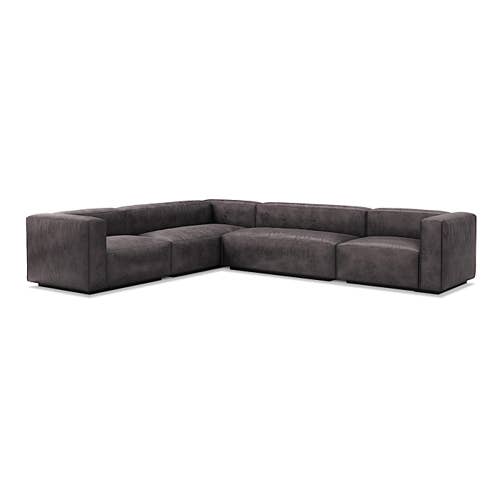 Cleon Large Leather Sectional Sofa view 2