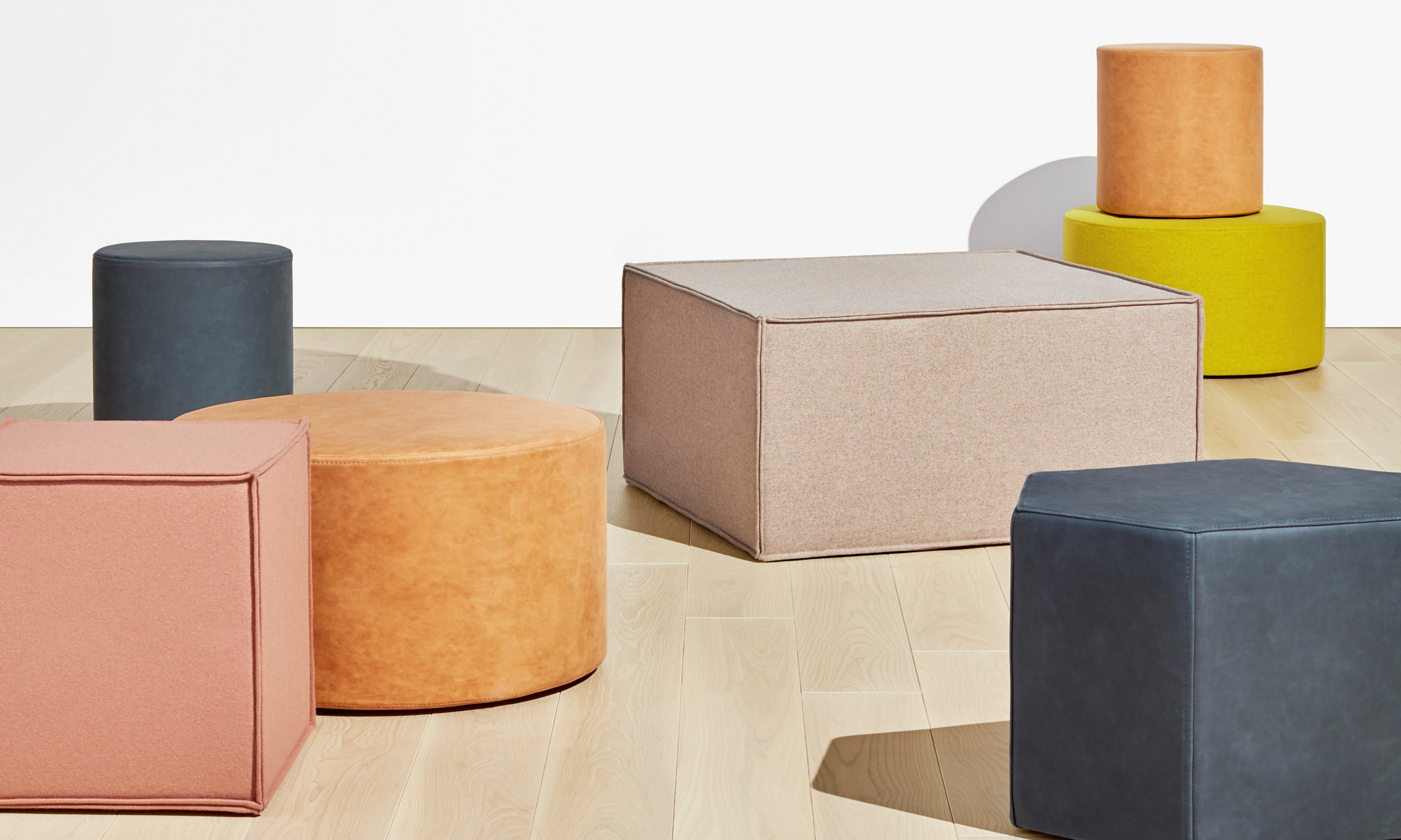 Bumper Small Leather Ottoman