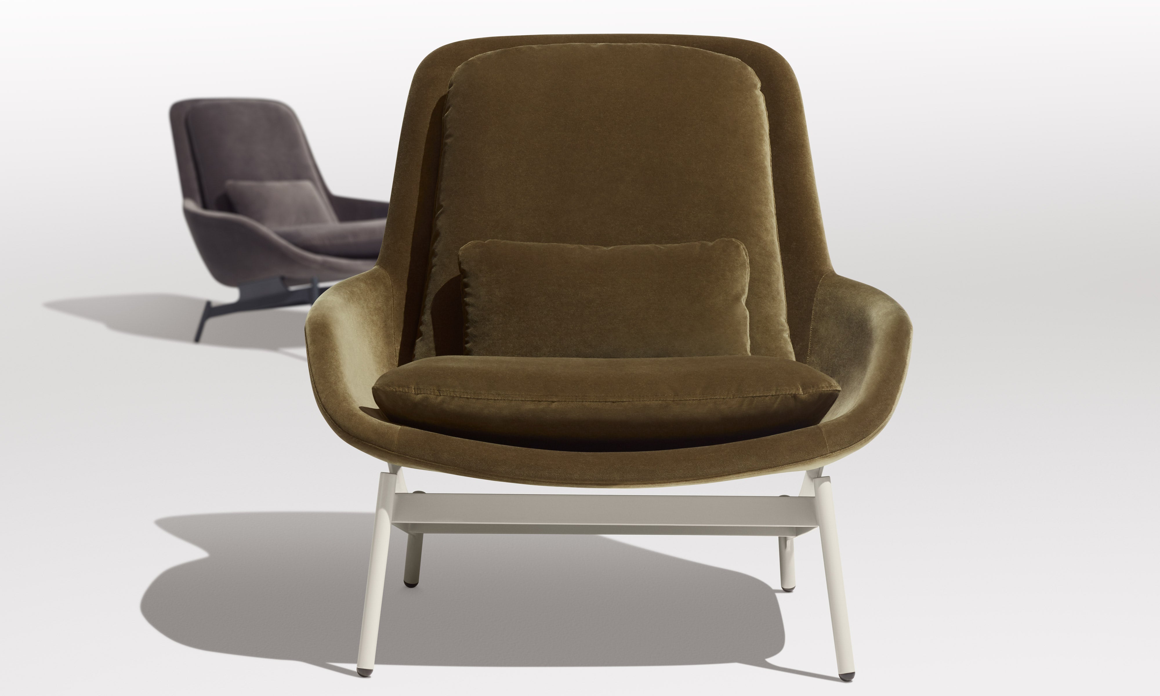Field Modern Velvet Lounge Chair by Blu Dot